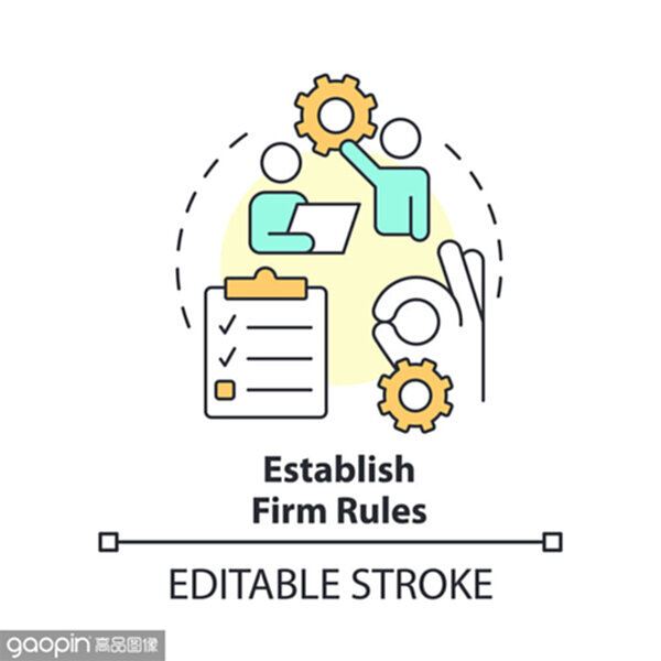 指纹锁 确立牢固规则与信任的教练技术抽象图标解读
